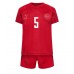 Danmark Joakim Maehle #5 Replika Babytøj Hjemmebanesæt Børn VM 2022 Kortærmet (+ Korte bukser)
